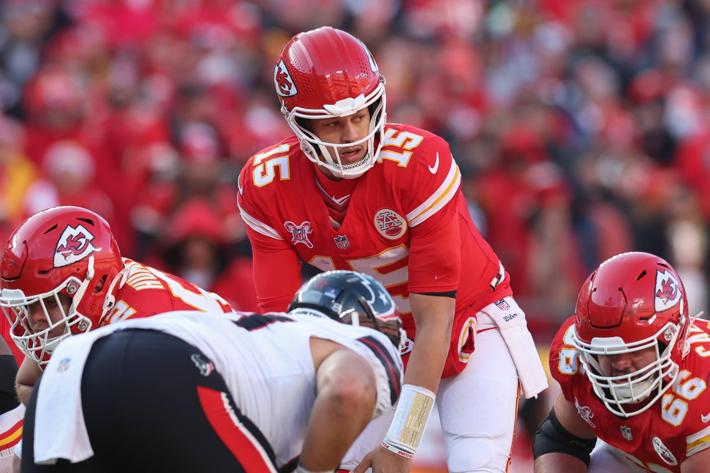 Kansas City Chiefs quarterback Patrick Mahomes on December 21, 2024, in Kansas City, Missouri | Source: Getty Images