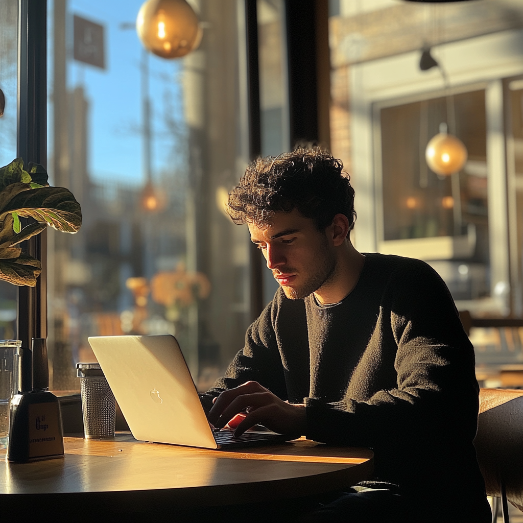 A man using his laptop | Source: Midjourney