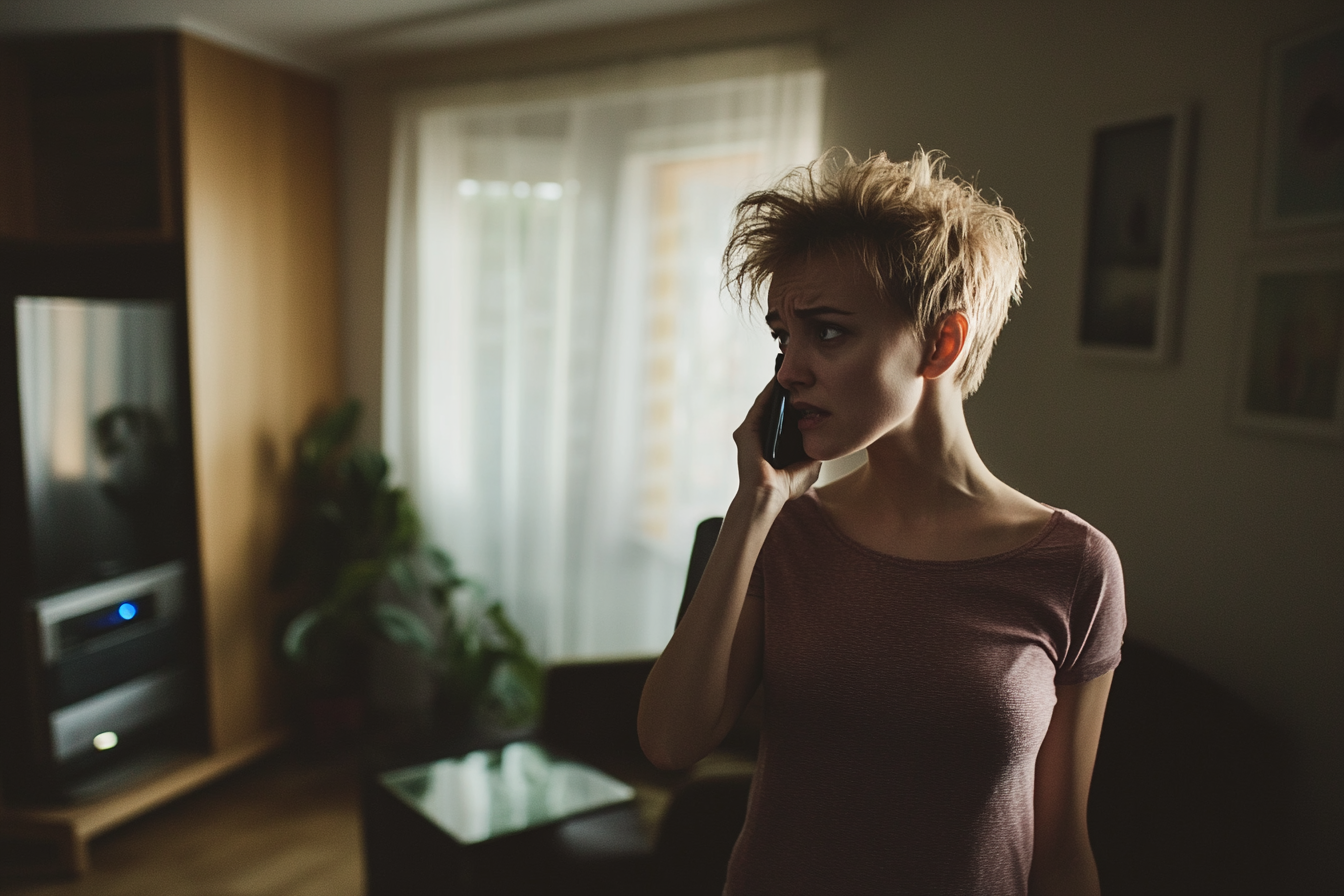 A woman speaking on the phone | Source: Midjourney