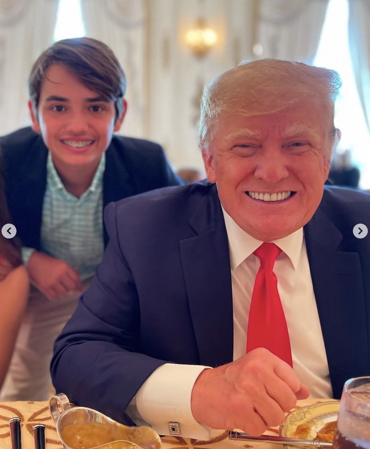 Donald Trump III poses with his grandfather, President Donald Trump, from a post dated February 19, 2025 | Source: Instagram/donaldtrumpjr