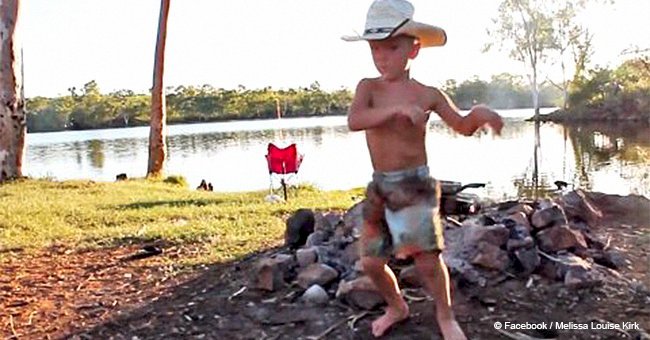 Little cowboy dances to Alan Jackson's hit song and his moves are amazing