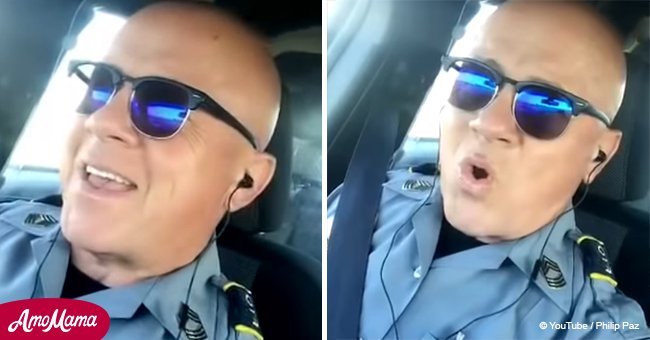 Police officer shows off remarkable voice singing Lionel Richie classic