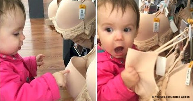 Adorable baby thinks bra hanging in Walmart is a pair of breasts & tries to nurse in viral video