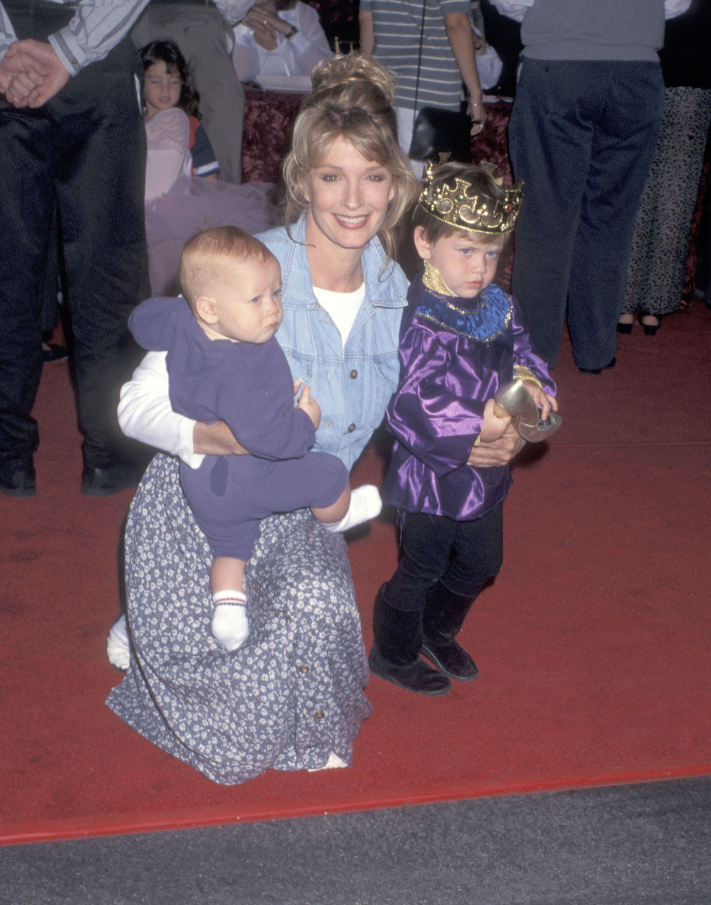 Deidre Hall and her sons Tully and David Sohmer at the "Cinderella" Video Cassette and Album Release Party on October 2, 1995, in Burbank, California | Source: Getty Images