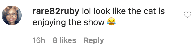A fan commented on a picture of Gabby Sidibe's boyfriend Brandon Frankel and cat Aaron watching the movie "But I'm a Cheerleader" on television | Source: Instagram.com/gabby3shabby