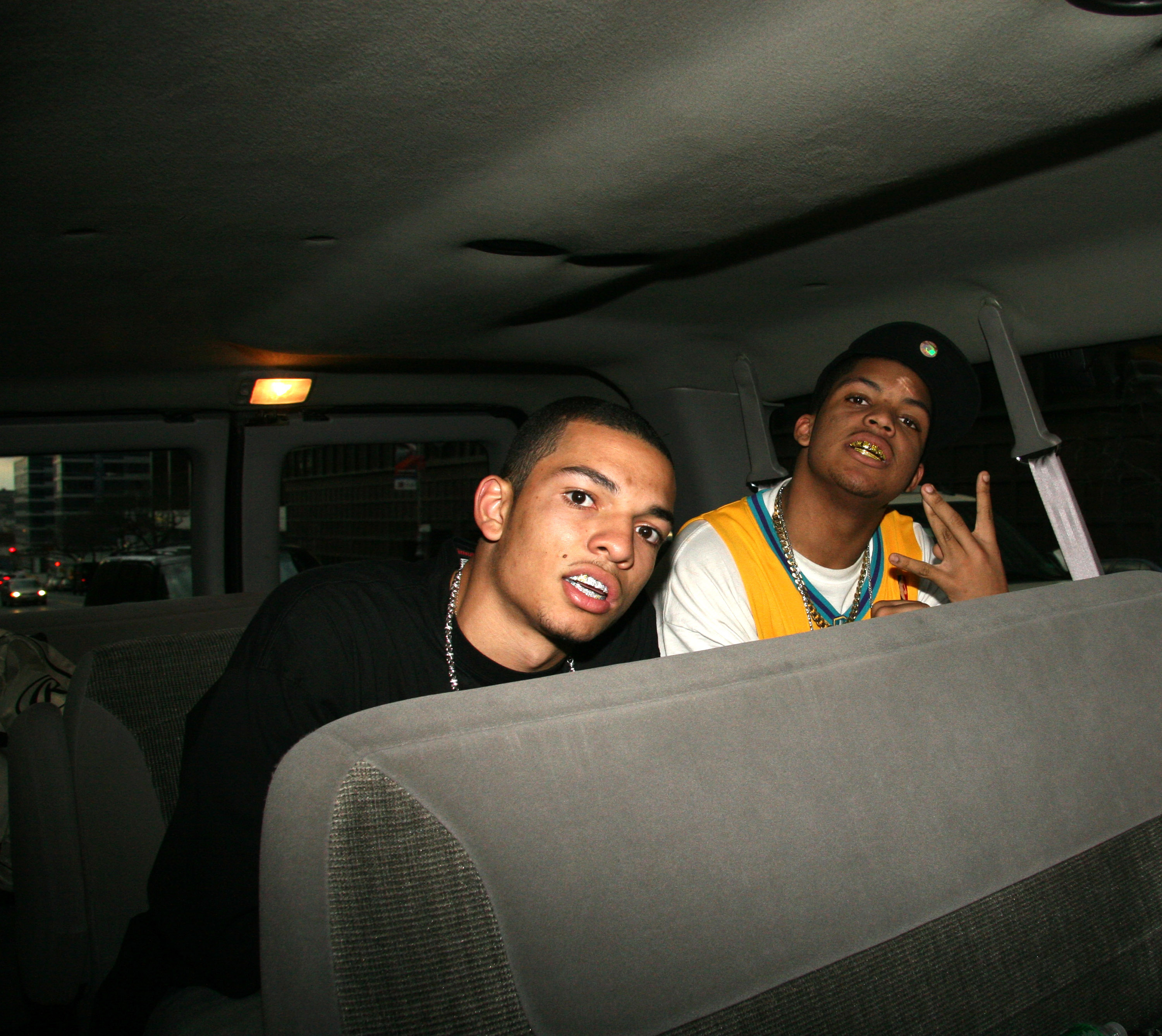 Darrell Jackson and O'Shea Jackson Jr. at BET's 106 & Park in New York on April 13, 2006. | Source: Getty Images