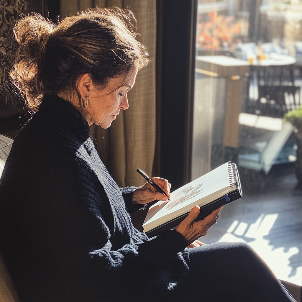 A woman sketching | Source: Midjourney