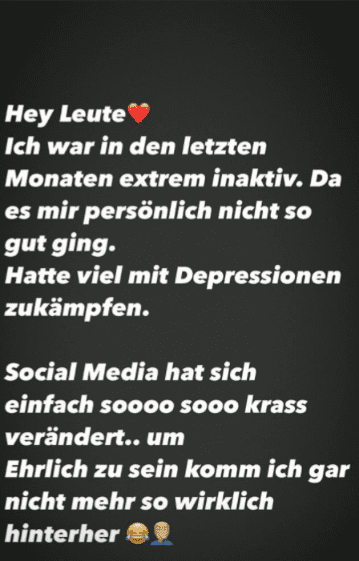 Felix's Instagram Story über den Kampf gegen Depressionen | Quelle: https://www.instagram.com/felixvandeventer/