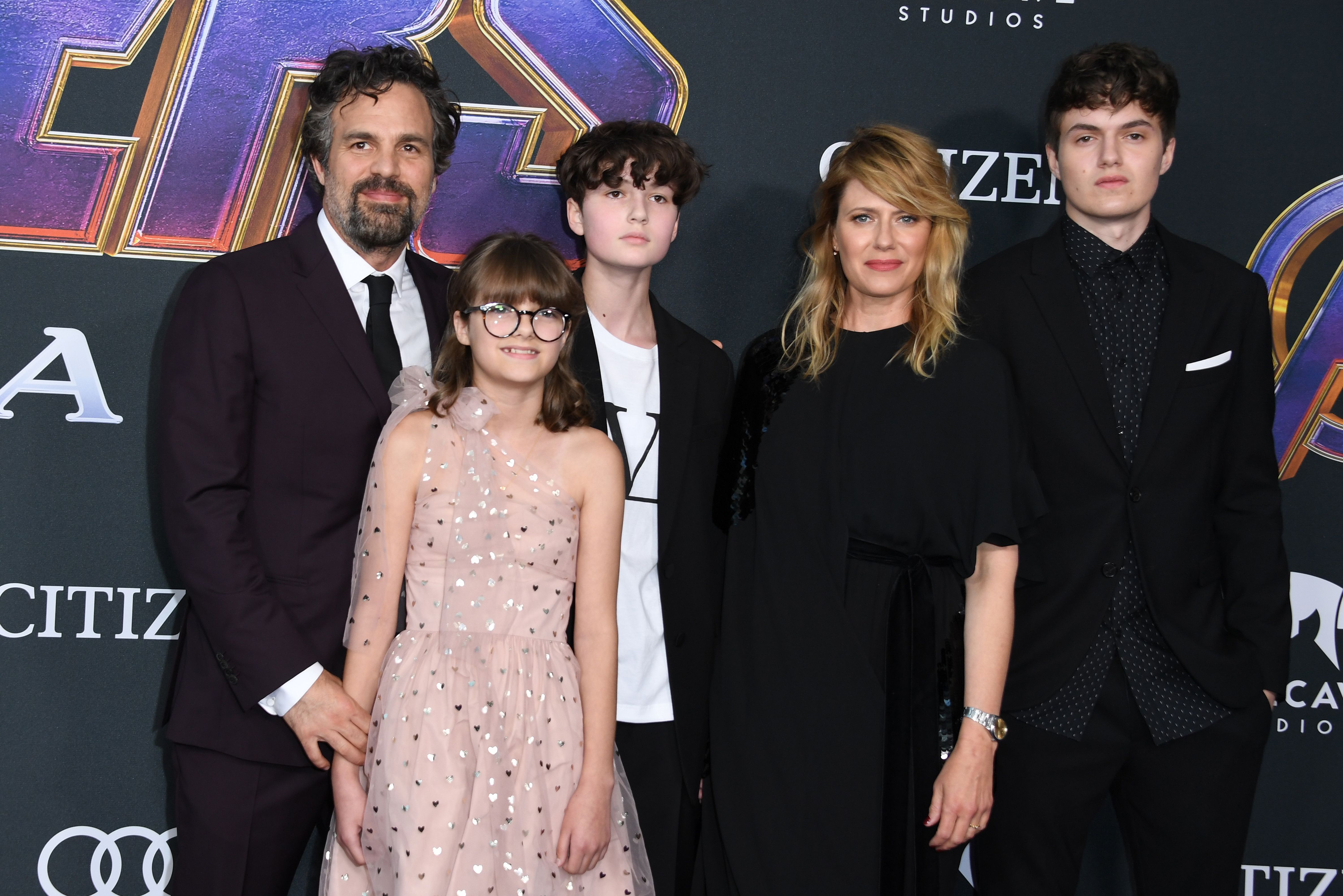 Mark, Odette, Bella Noche, Sunrise, and Keen Ruffalo at the premiere of "Avengers: Endgame" in Los Angeles, California on April 22, 2019 | Source: Getty Images
