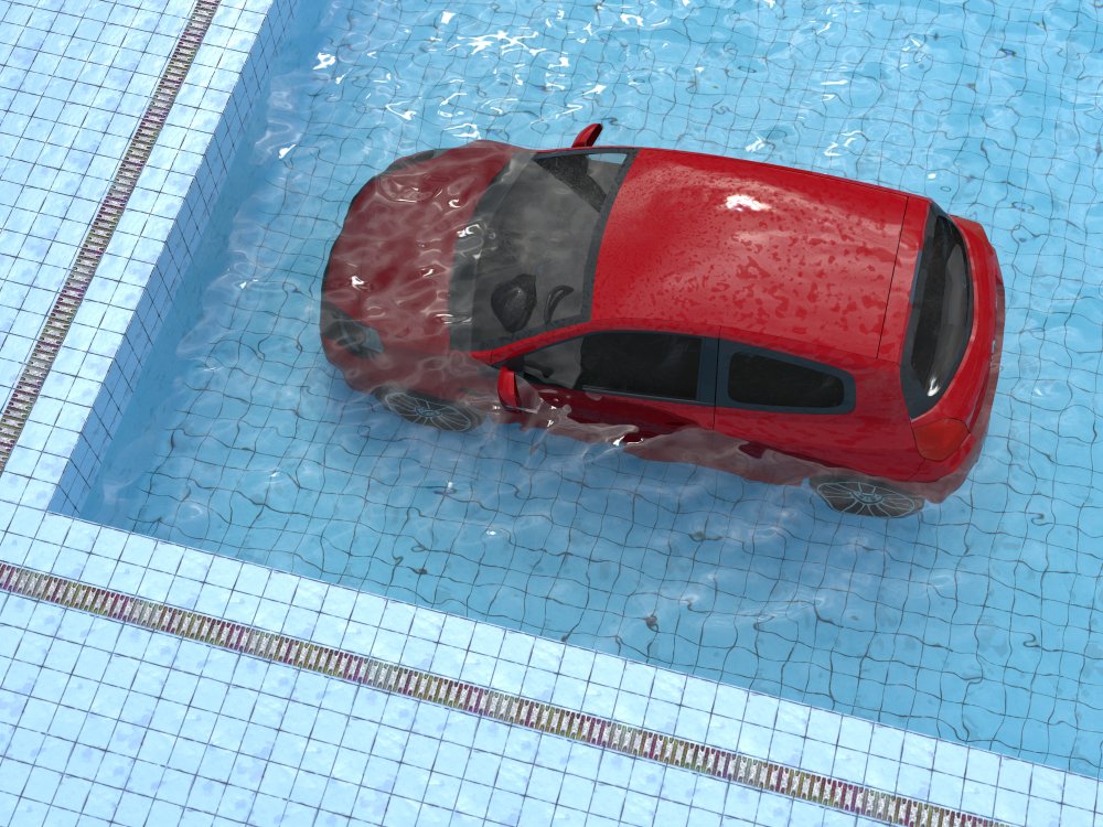 A photo of a car inside a swimming pool | Photo: Shutterstock