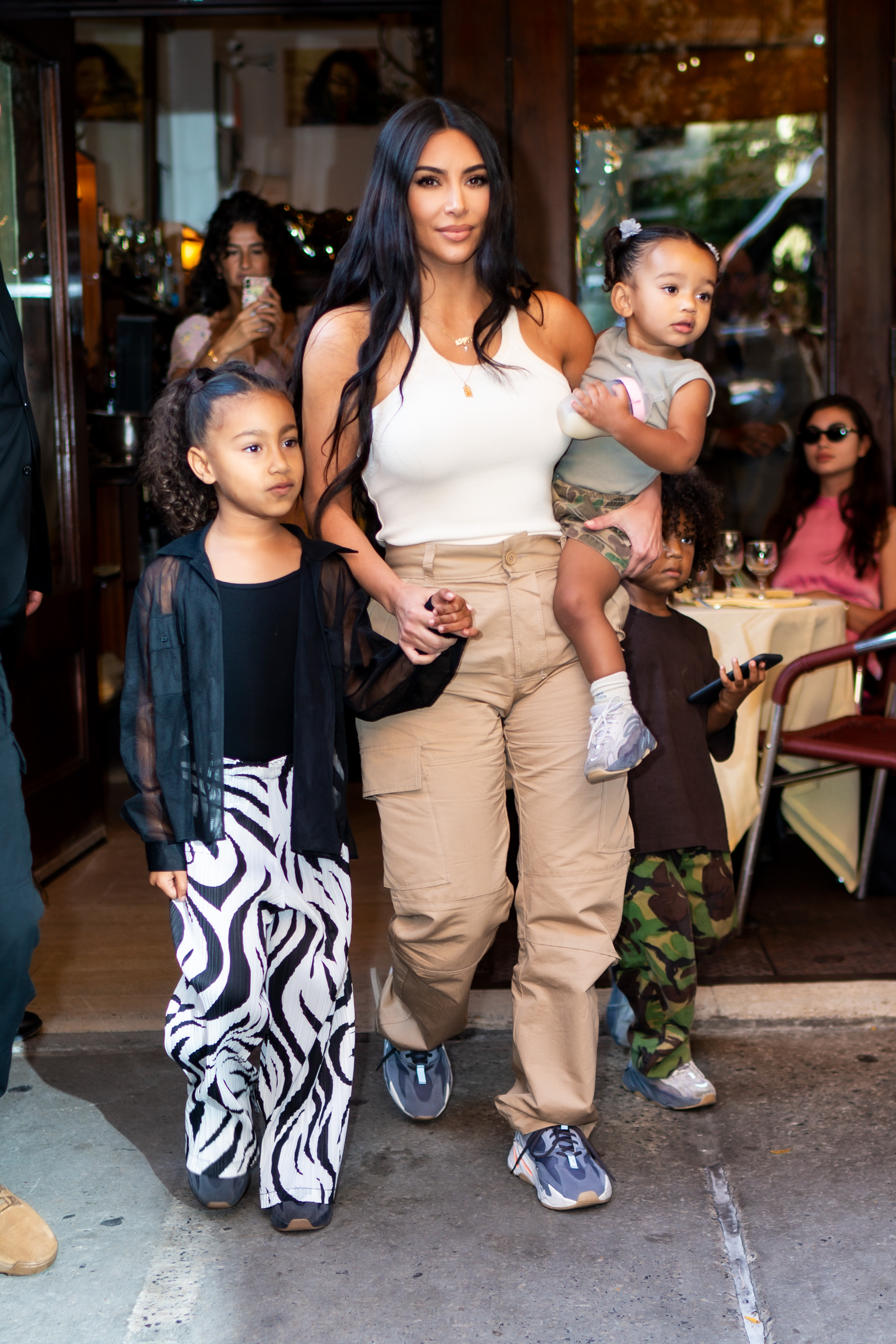 North West, Kim Kardashian, Kanye West, and Saint West are seen in New York City on December 21, 2019 | Source: Getty Images