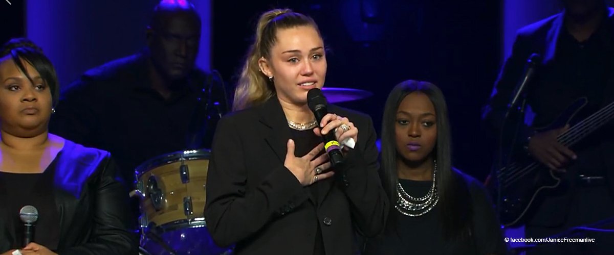 Miley Cyrus Cries While Paying Tribute to Janice Freeman at the Singer's Memorial