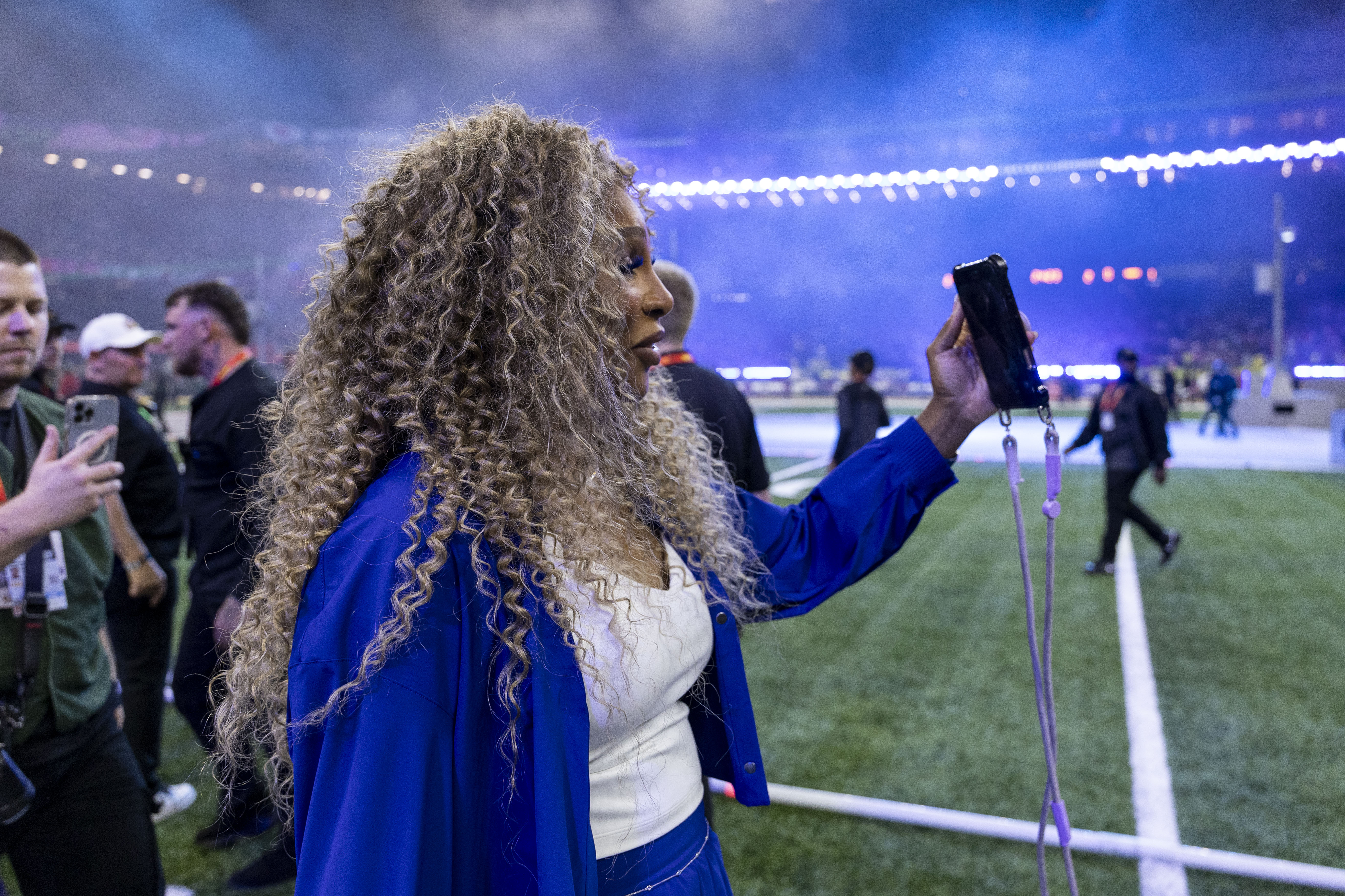 Serena Williams takes the field for the Apple Music Super Bowl LIX Halftime Show at Caesars Superdome on February 9, 2025 | Source: Getty Images