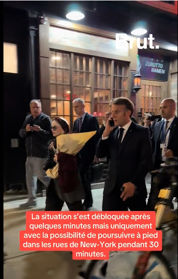 President Emmanuel Macron, from a post dated September 23, 2025 | Source: Tiktok/@brutofficiel