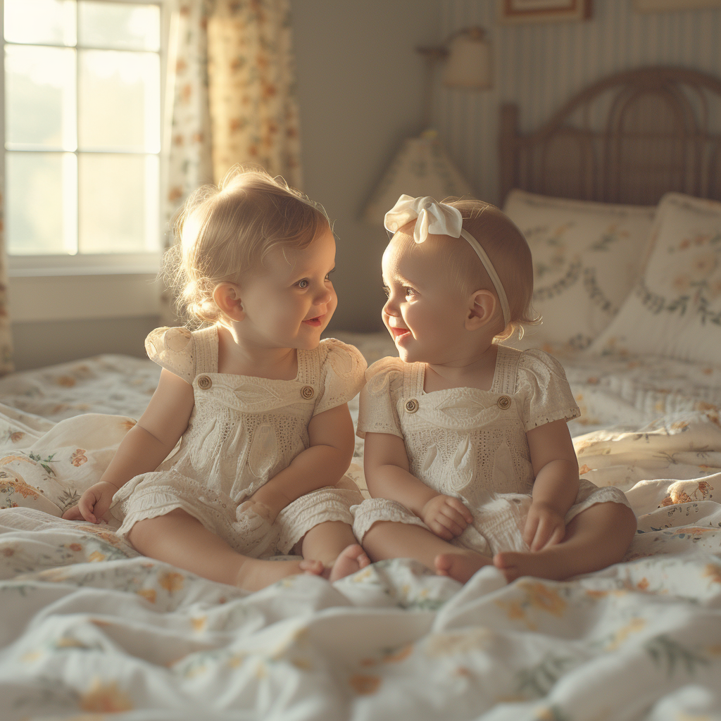 Twin baby girls | Source: Midjourney