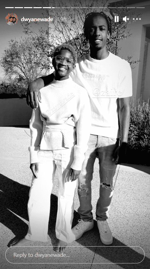 Photo of Zaya Wade and her brother Zaire Wade. Photo: Instagram/@Dwyanewade