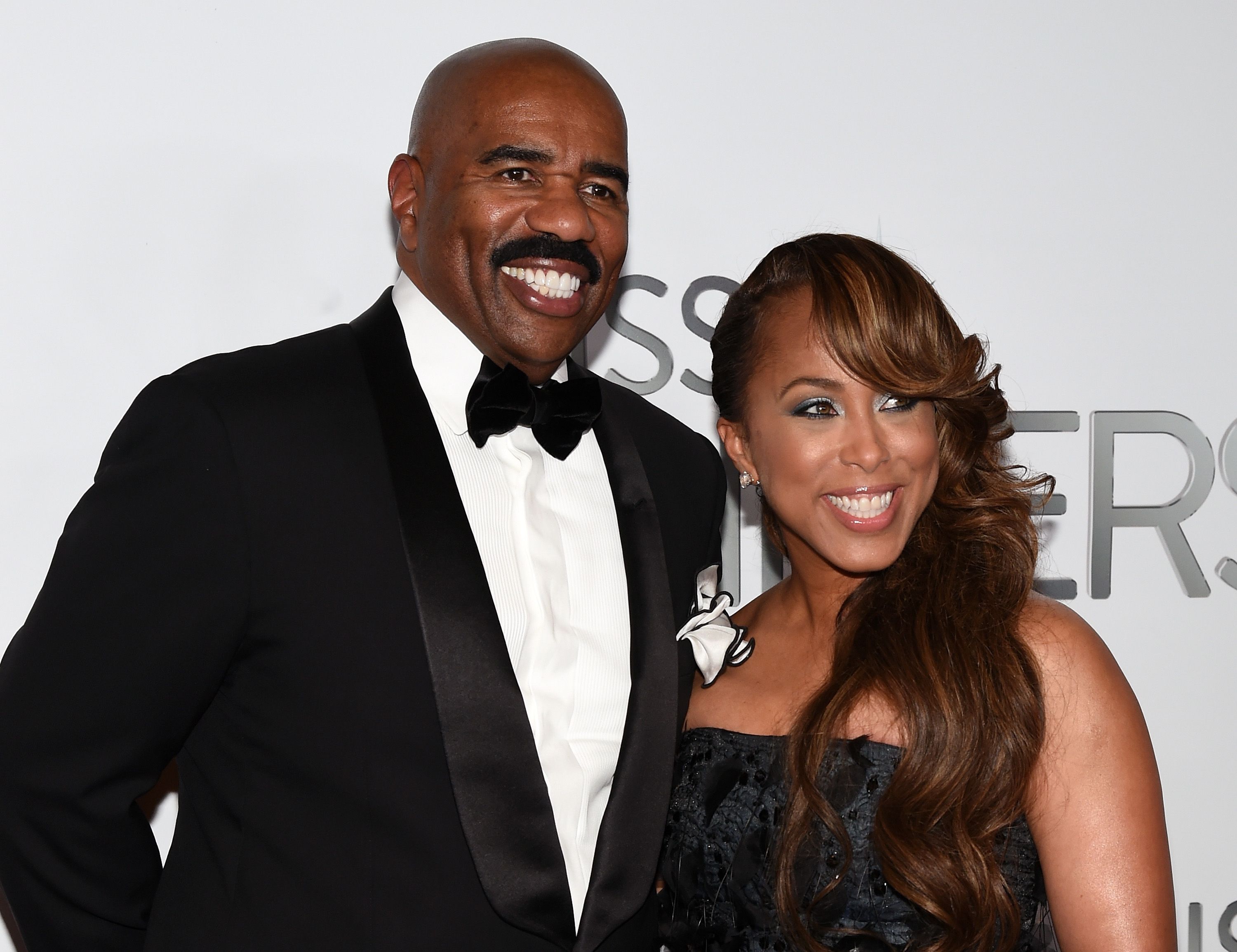 Steve Harvey and Marjorie Harvey during the 2015 Miss Universe Pageant at Planet Hollywood Resort & Casino on December 20, 2015 in Las Vegas, Nevada. | Source: Getty Images