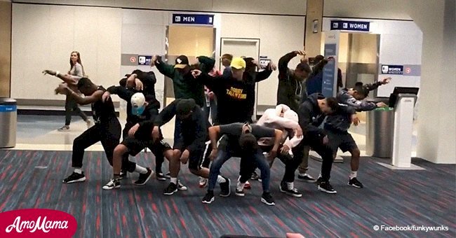 Dancers decide to entertain airport after flight is delayed for 6 hours