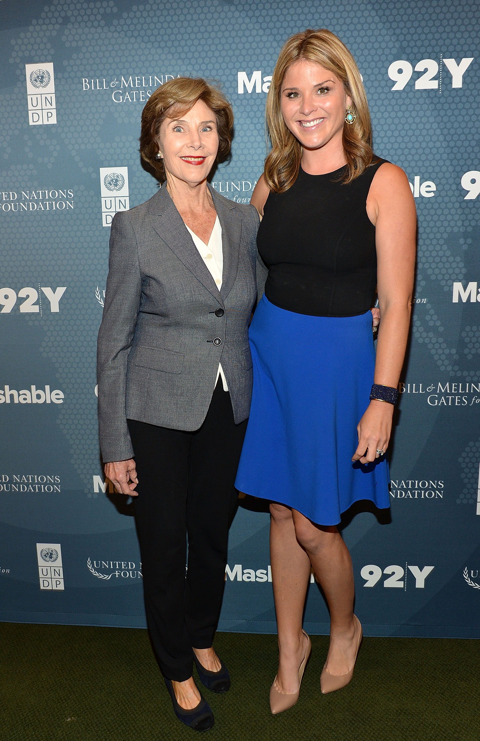 Laura Bush and daughter author Jenna Bush Hager attend the 2014 Social Good Summit in 2014. | Source: Slaven Vlasic/Getty Images