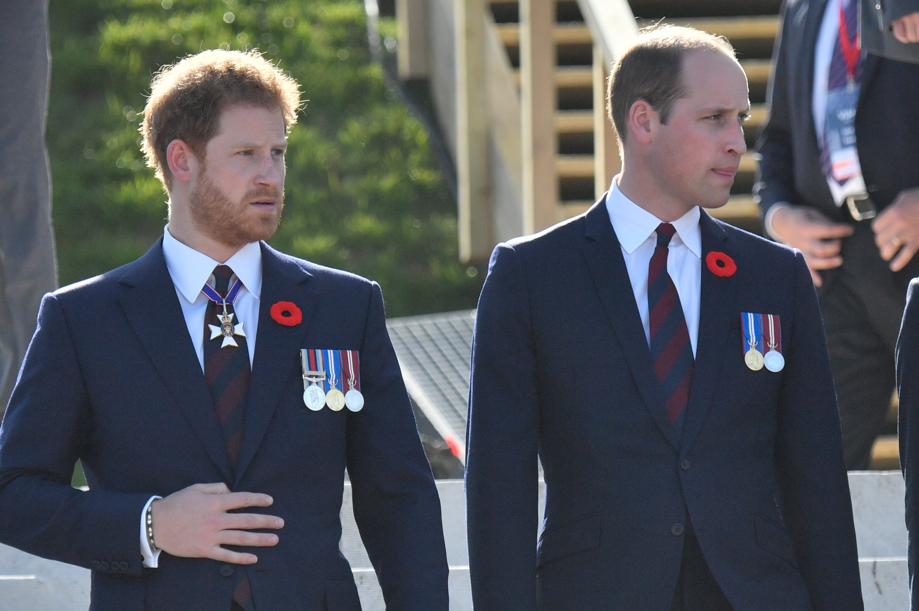 rince William, Duke of Cambridge and Prince Harry attend the commemorations for the 100th anniversary of the battle of Vimy Ridge on April 9, 2017 in Lille, France | Source: Getty Images