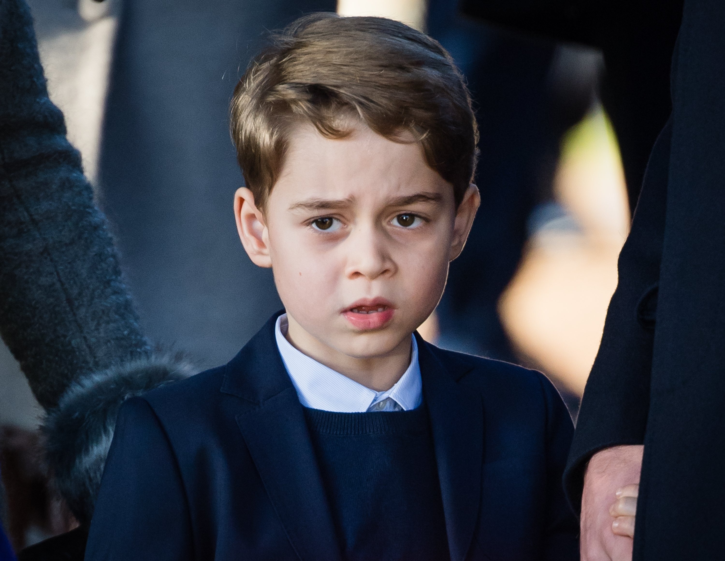Prince George of Cambridge attends the Christmas Day Church service at Church of St Mary Magdalene on the Sandringham estate on December 25, 2019 in King's Lynn, United Kingdom. | Source: Getty Images