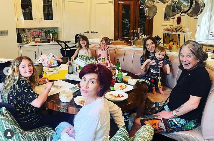 The Osbourne family - Ozzy, Sharon, and their children, from a post dated May 14, 2023 | Source: Instagram/sharonosbourne