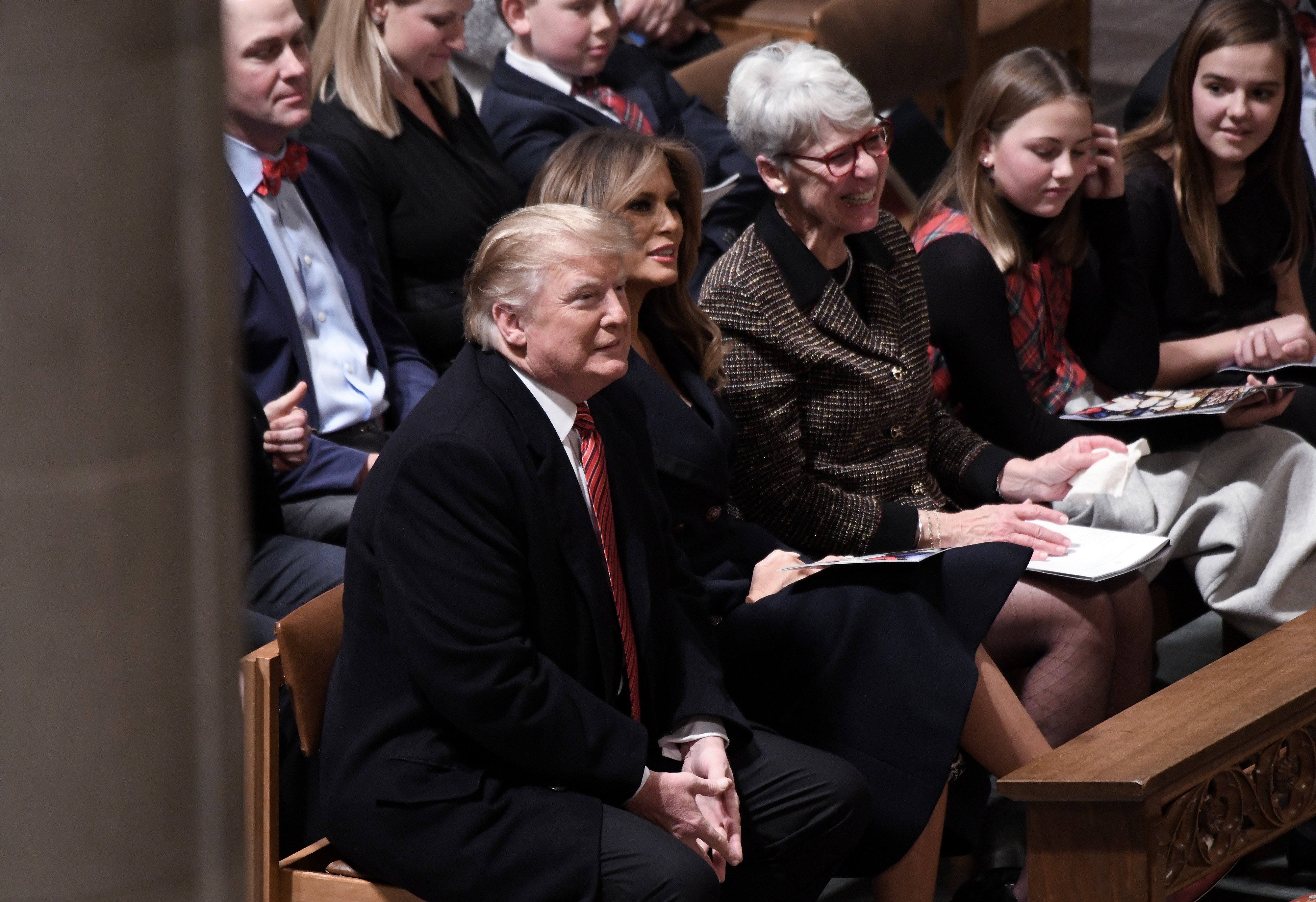 US President Donald Trump and First Lady Melania Trump attending the Christmas Eve service at the National Cathedral in Washington, DC on December 24, 2018. Image credit: Getty/Global Images Ukraine