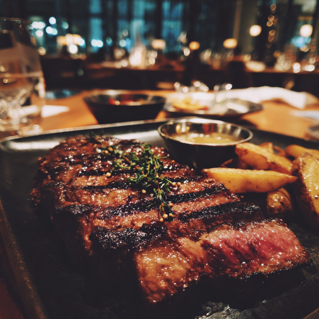 Food on a table at a restaurant | Source: Midjourney