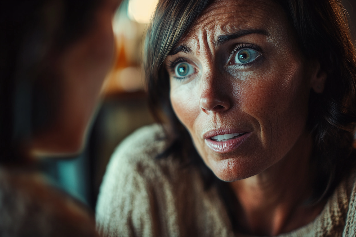 A woman talking to her son's fiancé | Source: Midjourney