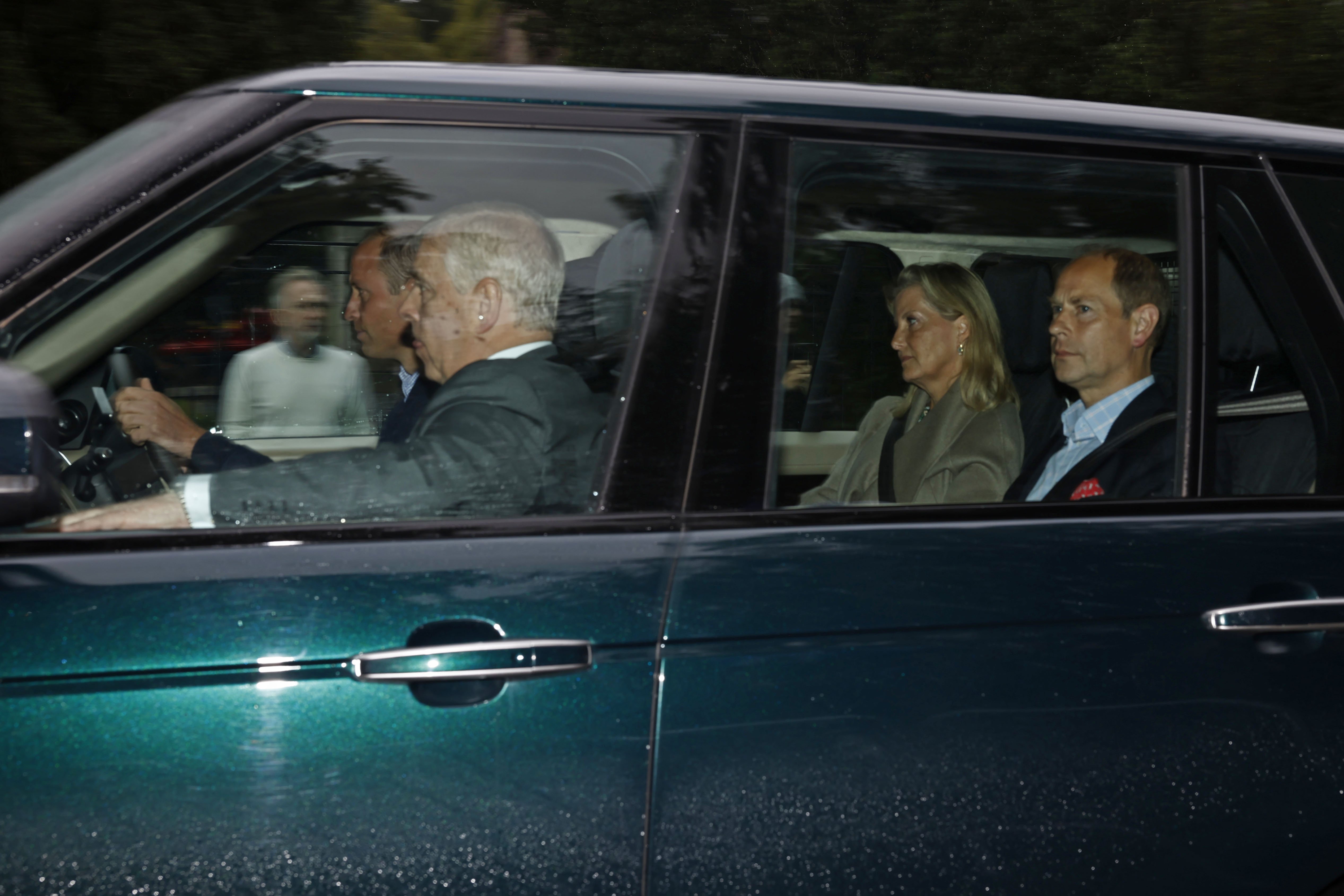 Prince William, Prince Andrew, Sophie, Countess of Wessex and Edward, Earl of Wessex arrive to see Queen Elizabeth at Balmoral Castle on September 8, 2022 in Aberdeen, Scotland ┃Source: Getty Images