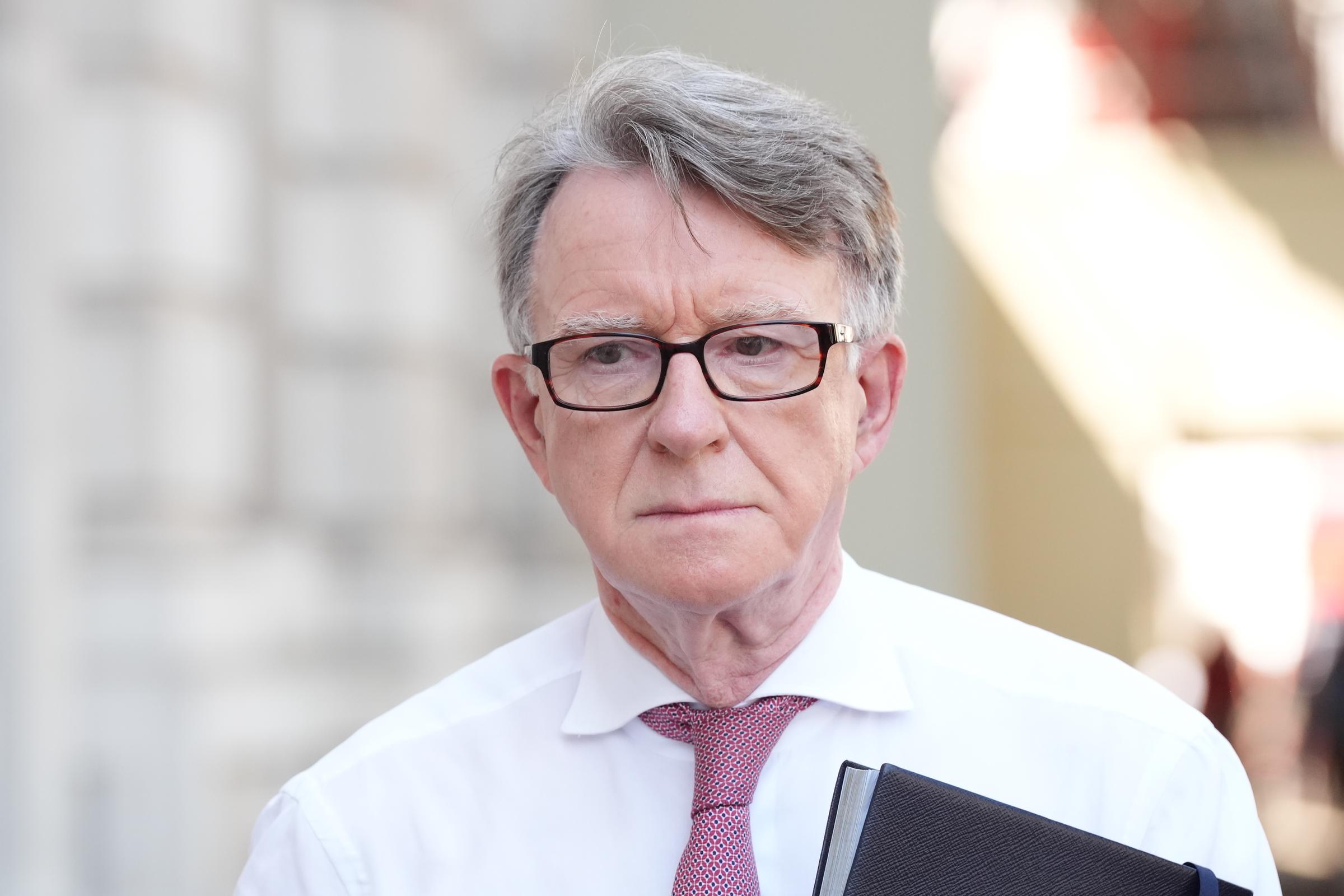 Lord Peter Mandelson at the Cabinet Office in central London, England, on June 18, 2025. | Source: Getty Images