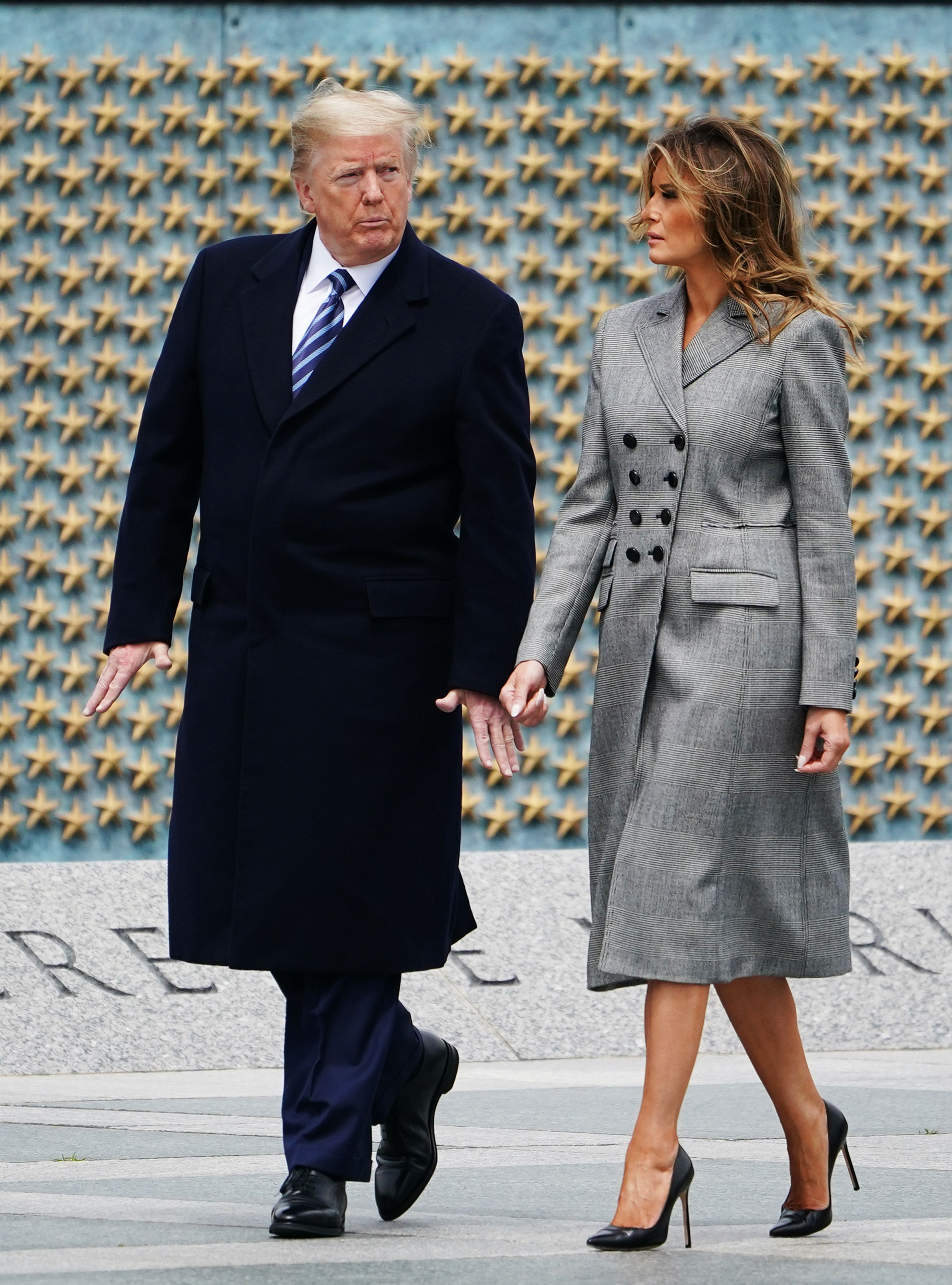 Donald and Melania Trump take part in a ceremony commemorating the 75th anniversary of Victory in Europe Day on May 8, 2020 | Source: Getty Images