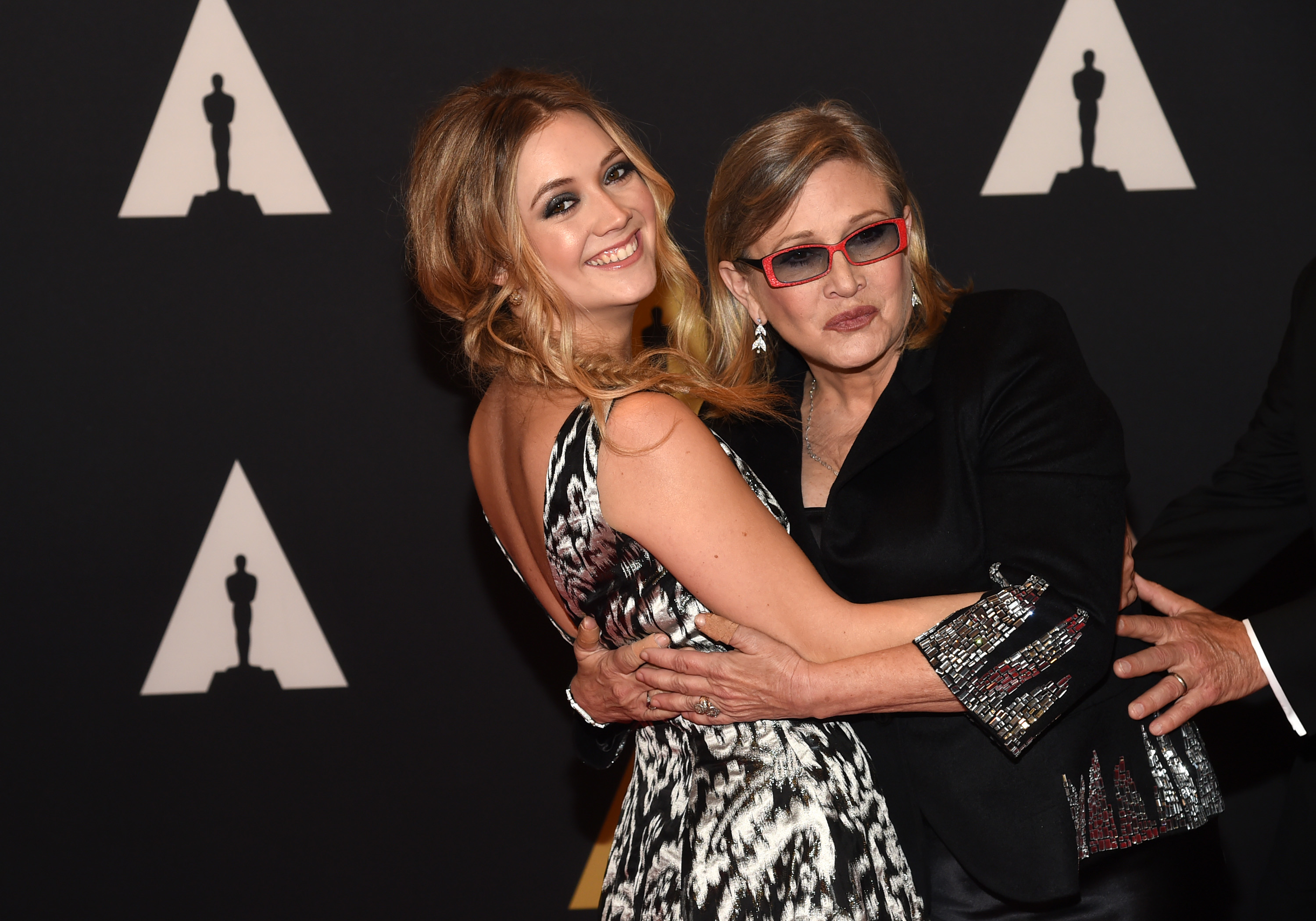 Billie Lourd and Carrie Fisher at the 7th Annual AMPAS Governors Awards, Arrivals, in Los Angeles, on November 14, 2015. | Source: Getty Images