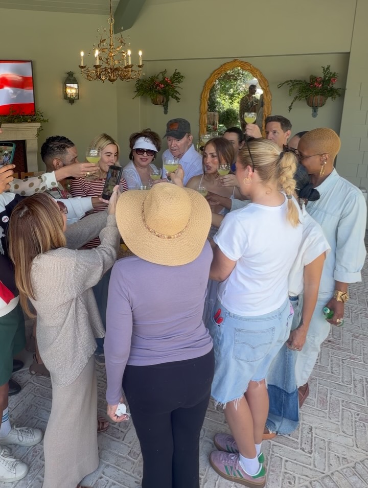 Jennifer Lopez with friends and family at her mansion, from a post dated May 26, 2026 | Source: Instagram/JLo
