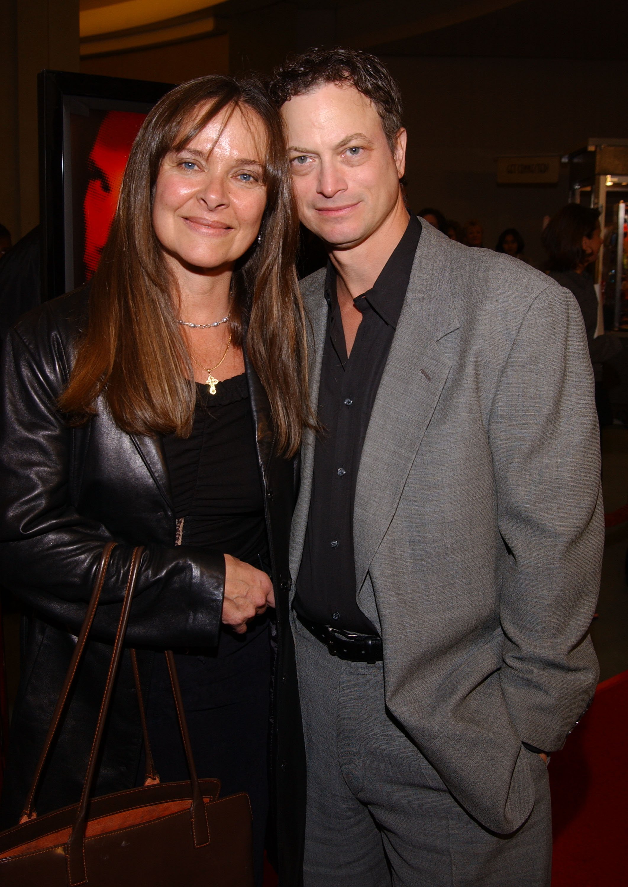 Gary Sinise and wife Moira Harris on January 24, 2002 in Los Angeles, California. | Source: Getty Images
