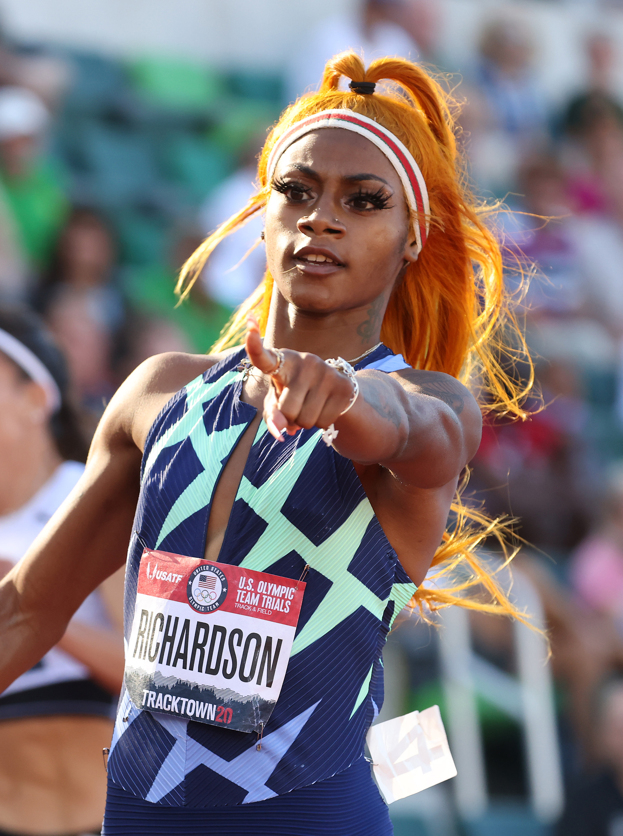 ShaCarri Richardson during the 2020 U.S. Olympic Track and Field Team Trials on June 19, 2021, in Eugene, Oregon. | Source: Getty Images