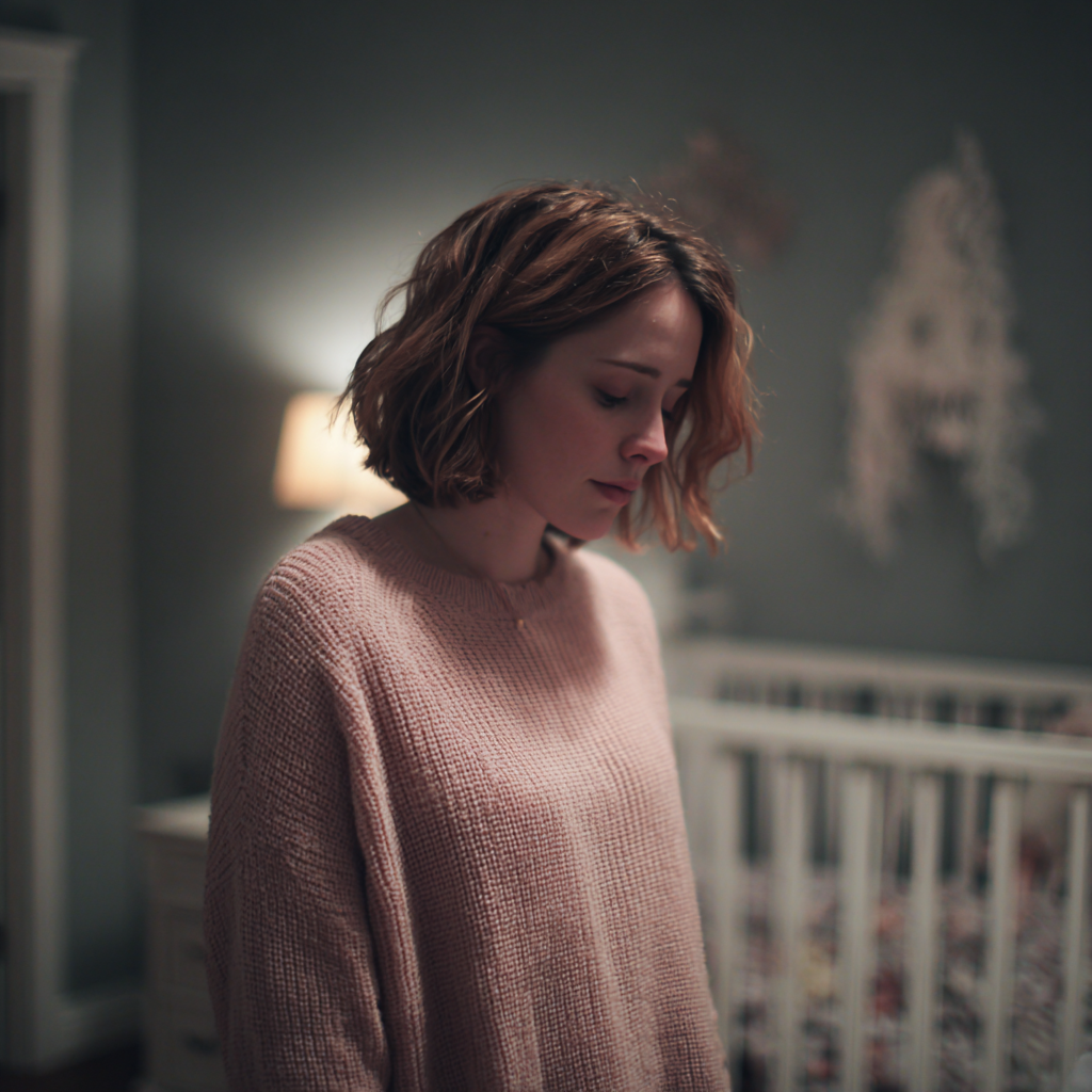 A woman standing in a nursery | Source: Midjourney