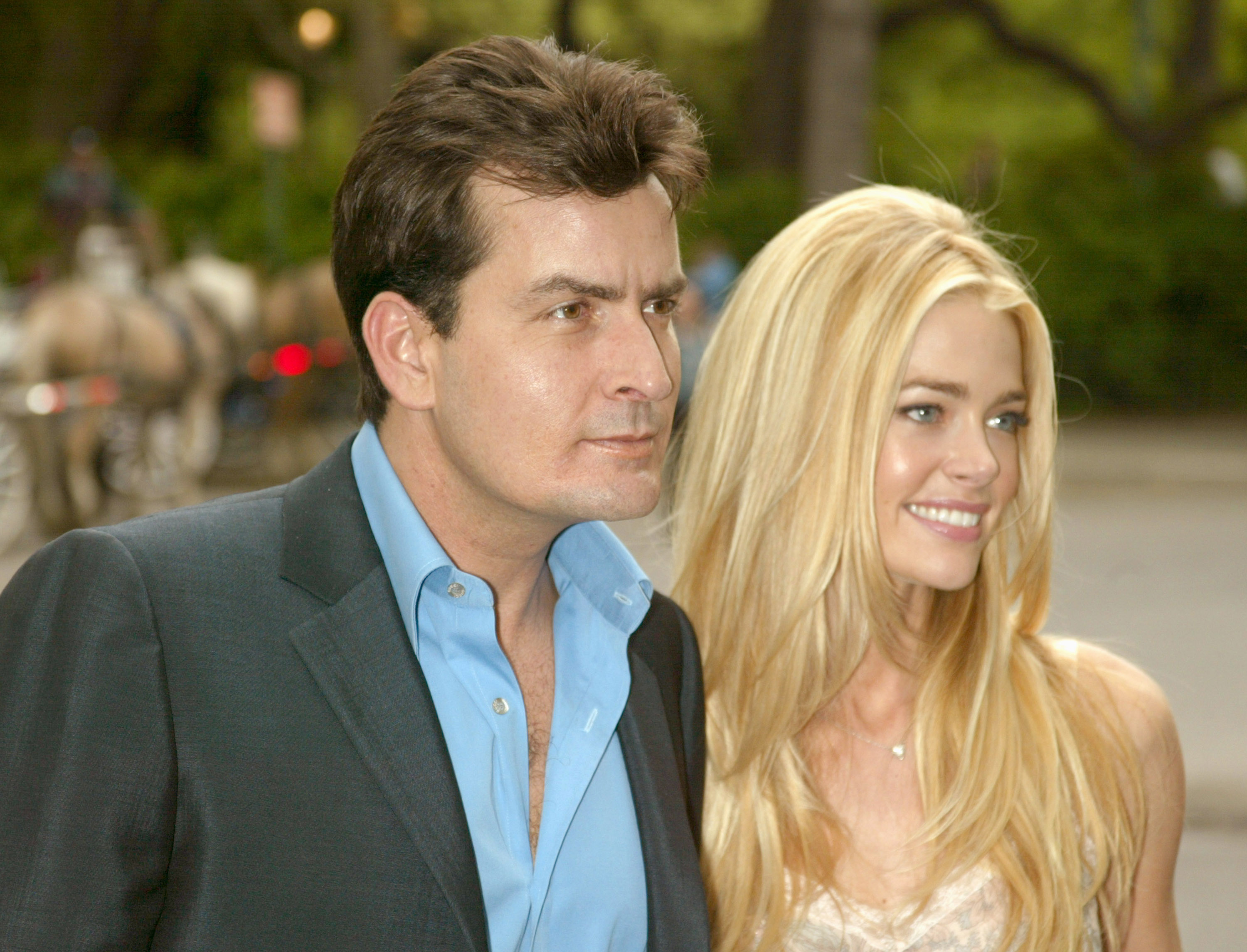 Charlie Sheen and Denise Richards  in New York City on May 14, 2003 | Source: Getty Images
