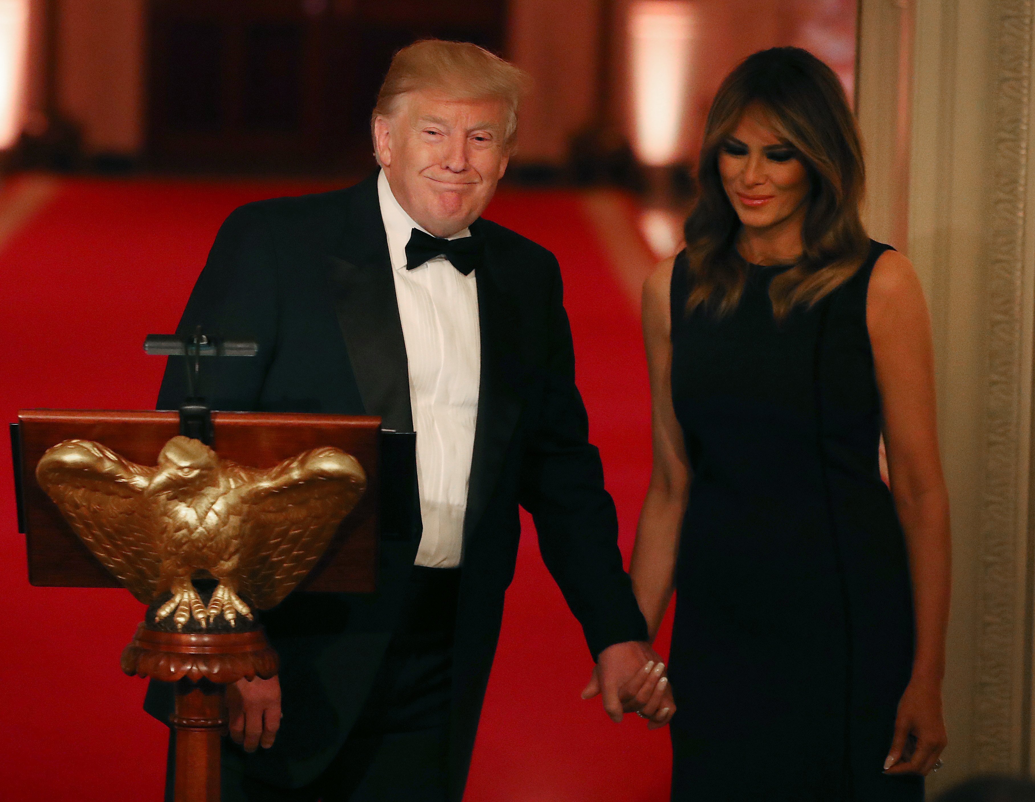 Donald Trump and Melania Trump at the White House Historical Association Dinner in the East Room of the White House | Photo: Getty Images