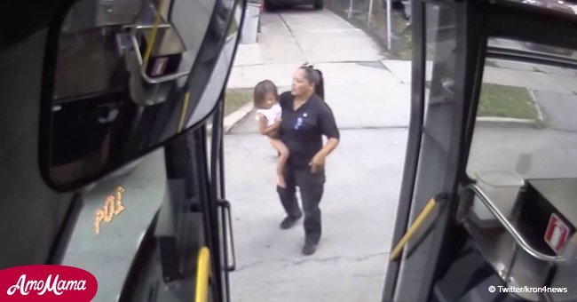 Bus driver rescues toddler wandering alone in the middle of a street (video)