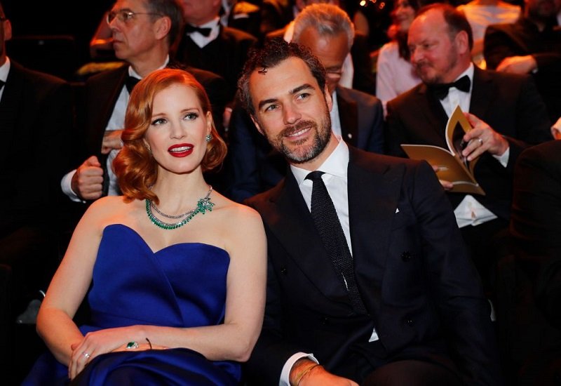 Jessica Chastain and her husband Gian Luca Passi de Preposulo in Berlin, on March 30, 2019 | Photo: Getty Images