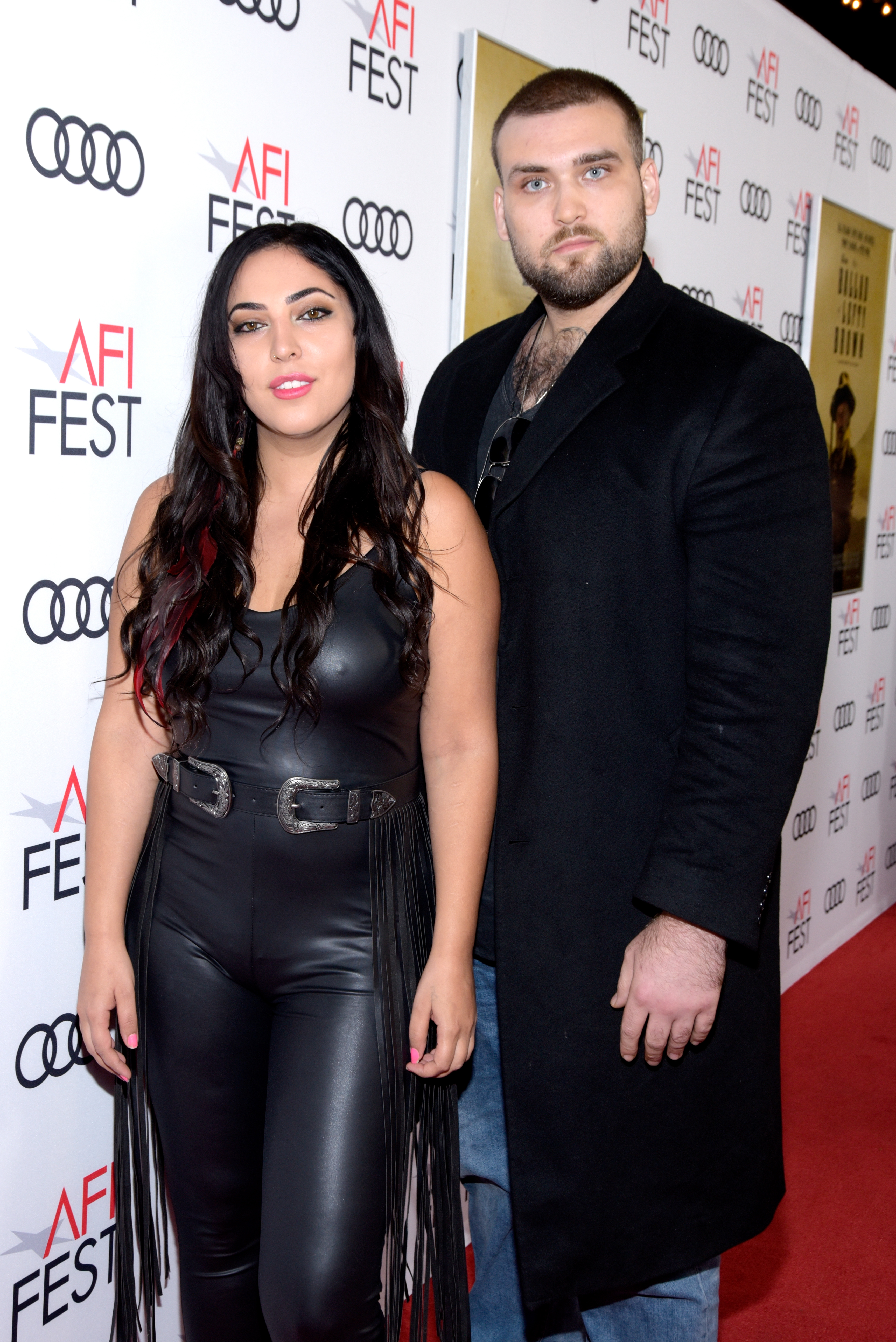 Hila Aronian and Weston Coppola Cage attend the screening of "The Ballad of Lefty Brown" at AFI FEST Presented By Audi in Hollywood, California, on November 14, 2017. | Source: Getty Images