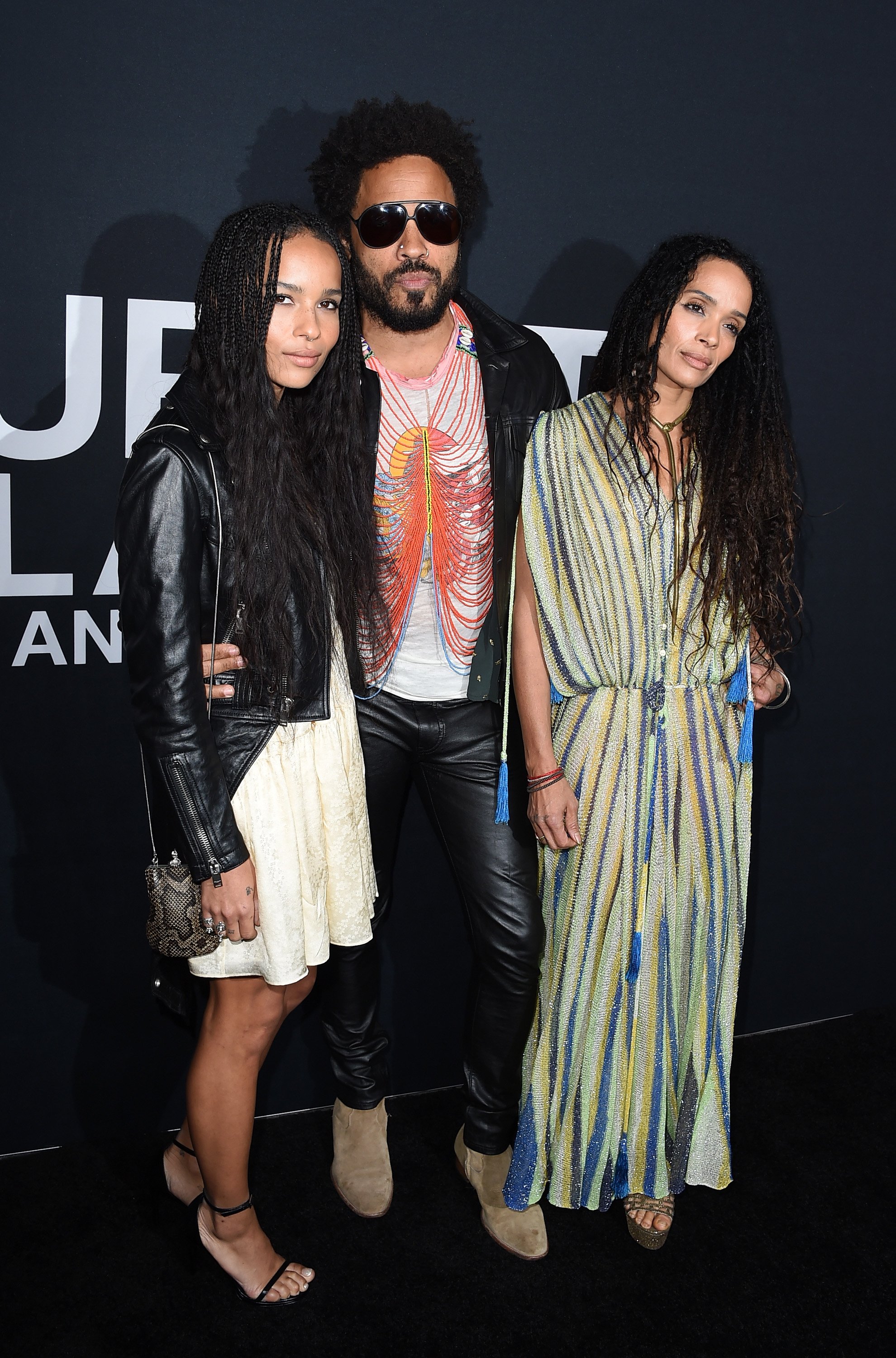 Lenny Kravitz with daughter Zoe and ex-wife Lisa Bonet attend the Saint Laurent Show in Los Angeles, California on Feburary 10, 2016 | Photo: Getty Images