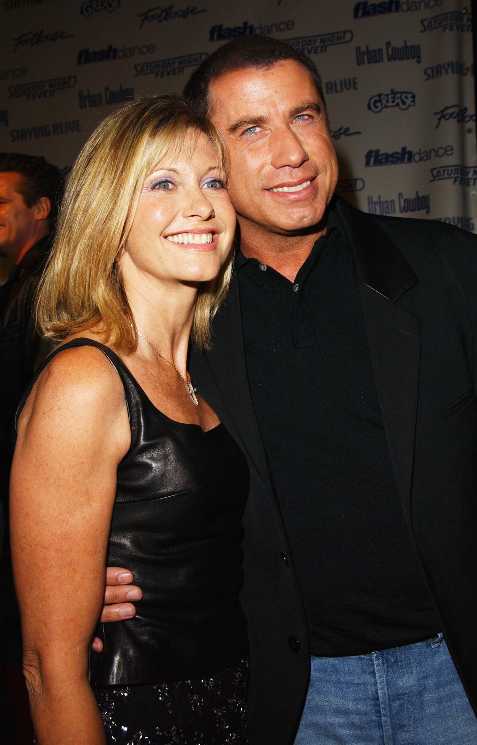 Olivia Newton-John and John Travolta on September 22, 2002, at Paramount Studios in Los Angeles, California. | Photo: Getty Images.