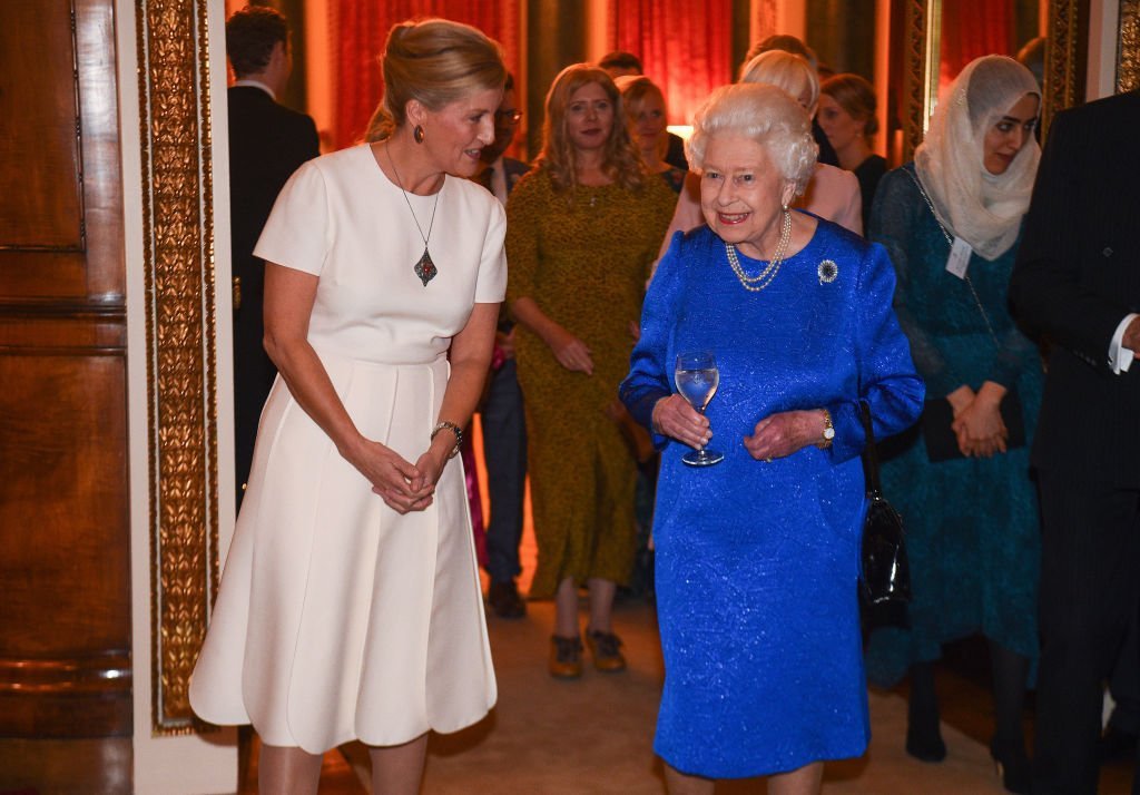 Queen Elizabeth II and Sophie, Countess of Wessex attend a reception to celebrate the work of the Queen Elizabeth Diamond Jubilee Trust at Buckingham Palace | Source: Getty Images