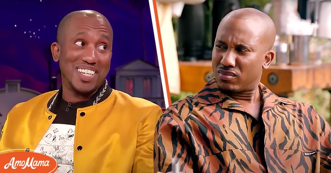 Chris Redd on "Conan" in 2018 [Left] Redd as his character Gary Willians in a trailer of "Kenan" 2021 [Right] | Photo: YouTube/JoBloStreamingTVTrailers & YouTube/TeamCoco