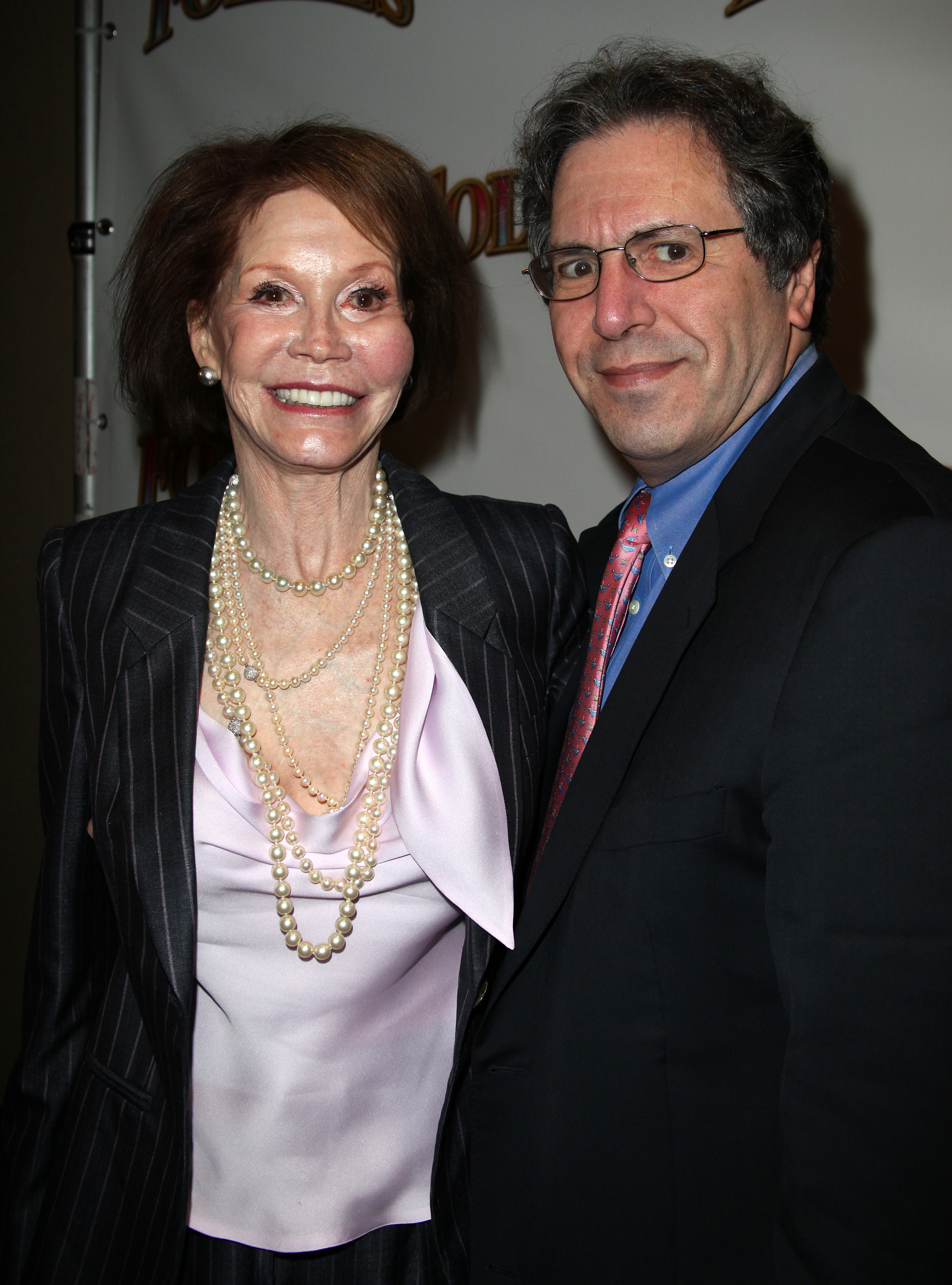 Mary Tyler Moore & husband Dr. Robert Levine, attend the Broadway opening night performance of 'Follies' at the Marquis Theatre in New York City in 2011. | Source: Getty Images