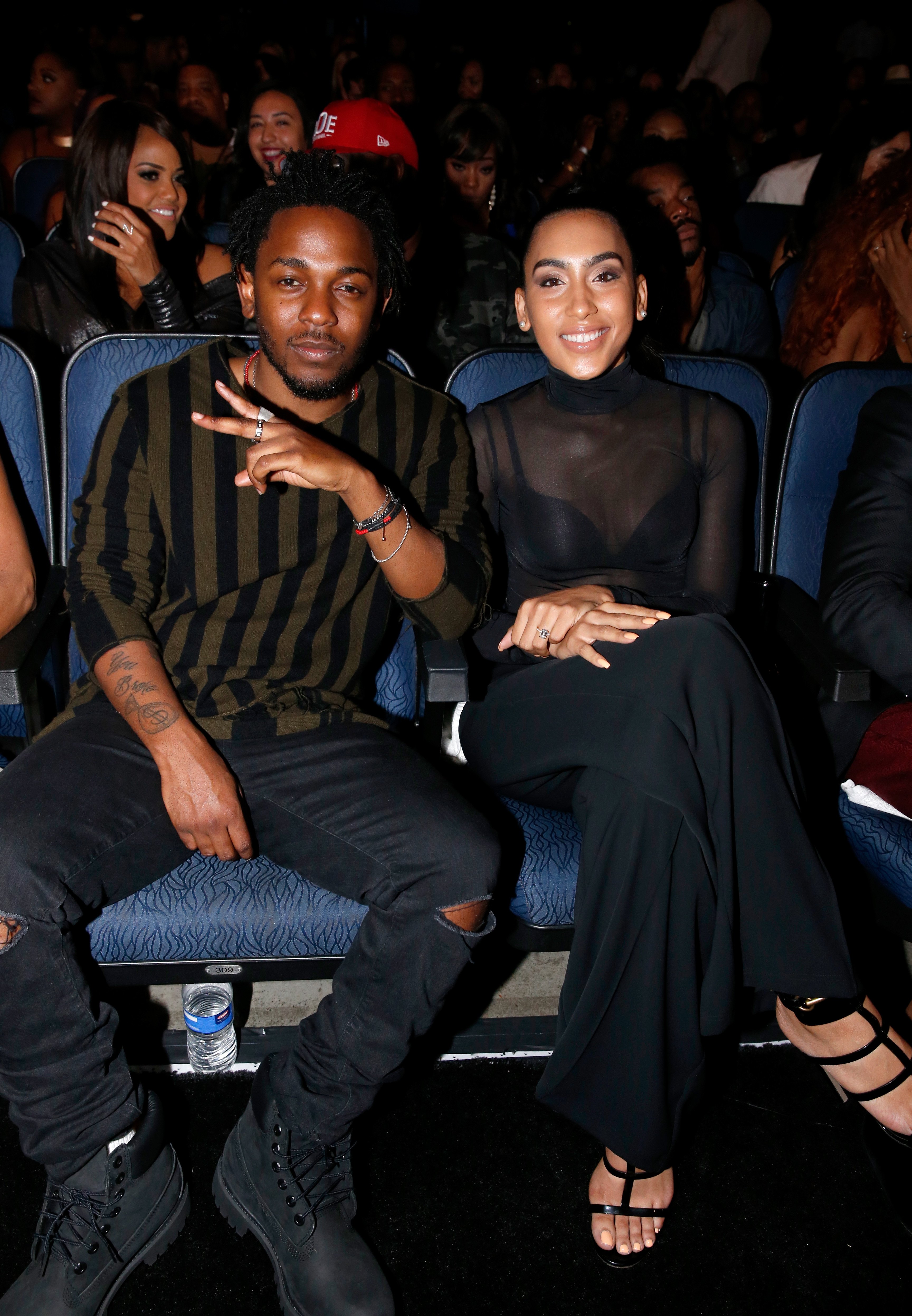 Recording artist Kendrick Lamar and Whitney Alford at the 2015 BET Awards at the Microsoft Theater on June 28, 2015 in Los Angeles, California. | Source: Getty Images