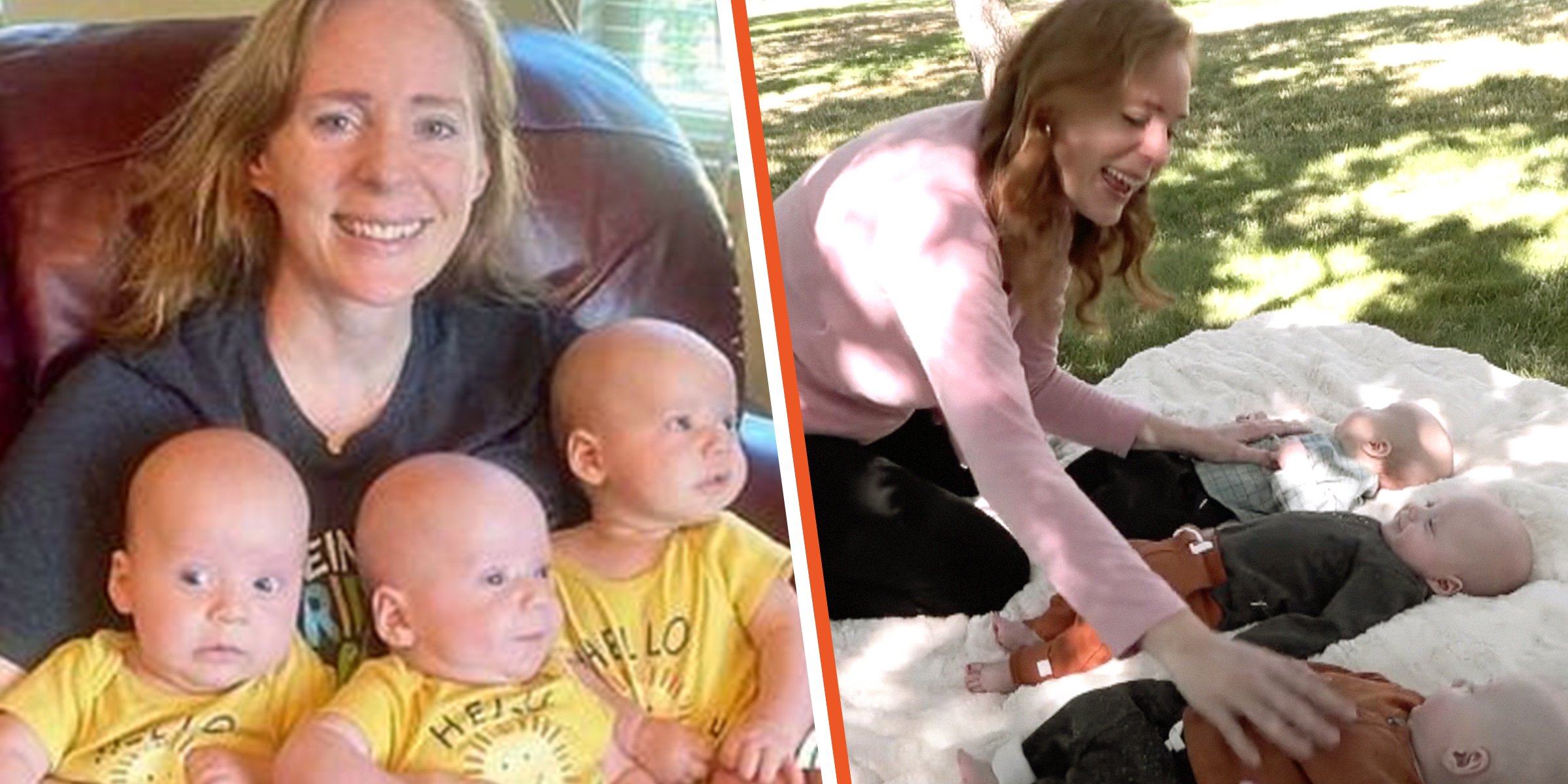 Audrey Tiberius y sus trillizos | Audrey Tiberius y sus bebés | Foto:facebook.com/DailyMail  youtube.com/KSL News