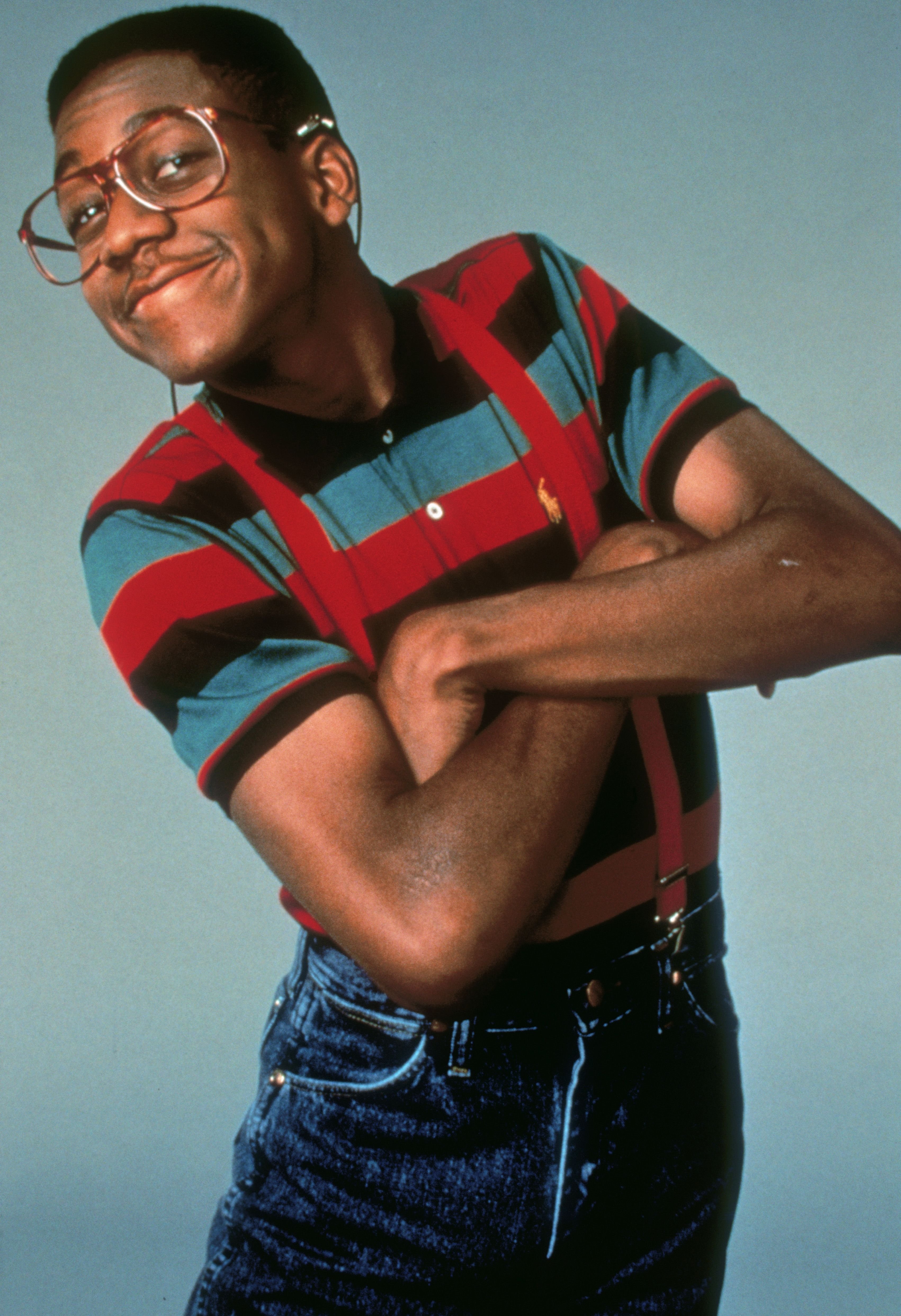 Jaleel White smiles for a poster as Steve Urkel in the television series "Family Matters," circa 1990. 